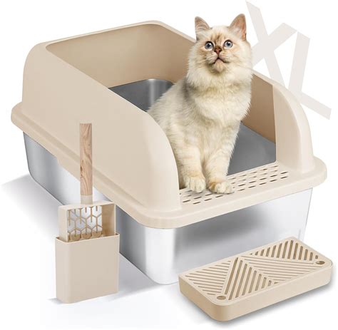 stainless steel litter box petco|extra large stainless steel cat litter box.